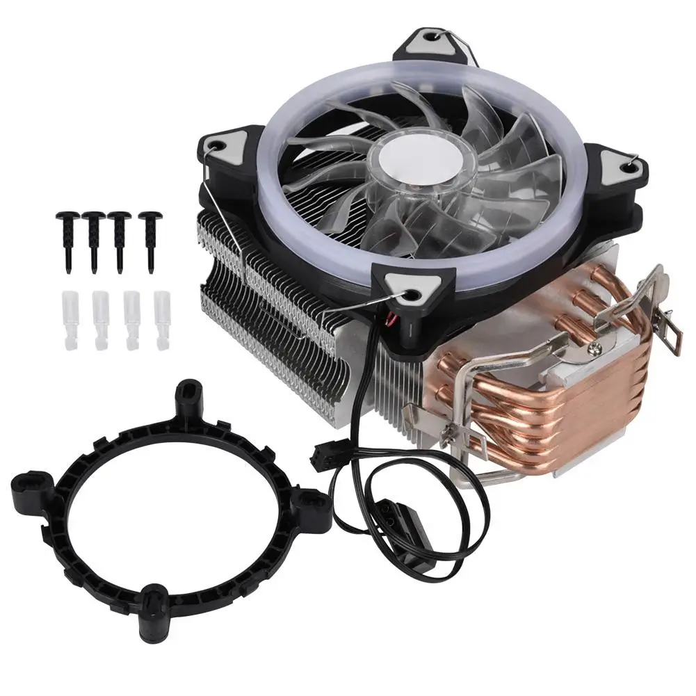 

12cm 3Pin Computer PC Cooling Heatsink Fan CPU Cooler Led Cooler Fan with 6 Copper Tubes