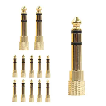 

15pcs Gold Plated Plug Audio Jack TRS 1/4 inch(6.3 mm) to 1/8 inch(3.5mm) Male to Female Stereo Adapter