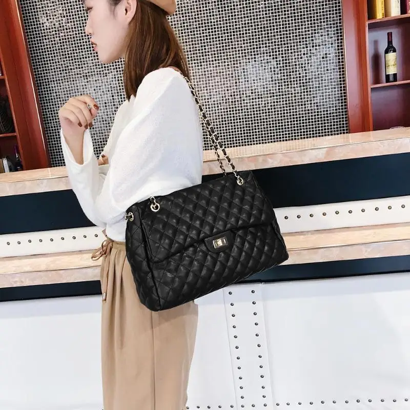 عارضة حقائب النساء حقائب مصمم العلامة التجارية حمل الفاخرة بو الجلود سلسلة كبيرة الكتف أكياس Crossbody للنساء 2019 sac الرئيسية