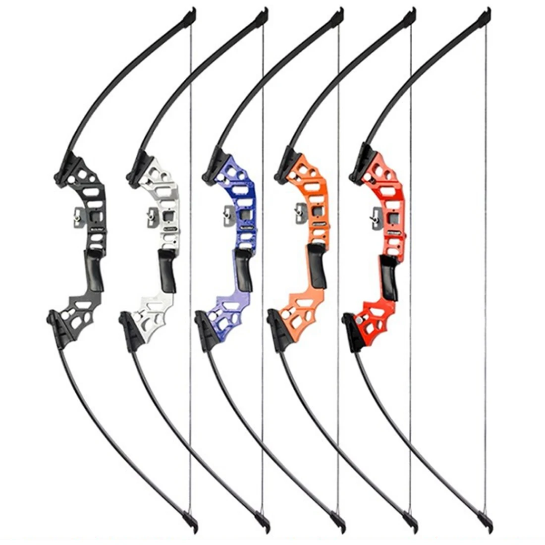 

40lbs Adult Archery Recurve Bow Straight Bow Outdoor Hunting Shooting Practice Bow - Red/Orange/Blue/Silver/Black