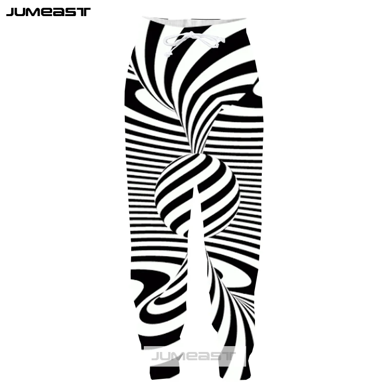 Jumeast Новое поступление 3D принт Вертиго дизайн мужские/женские брюки