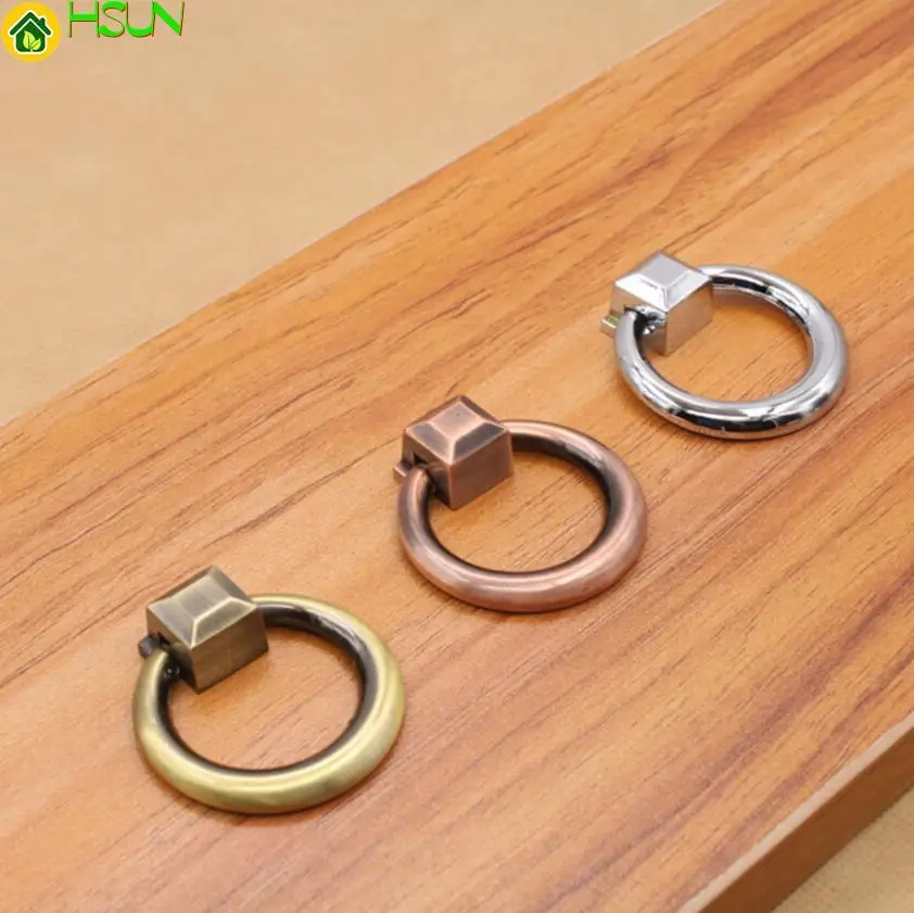 

Dresser Drawer Pull Handles Knob Metal Drop Ring Pulls / Bronze Silver Copper Vintage Style Cabinet Handle Pull Knobs Hardware