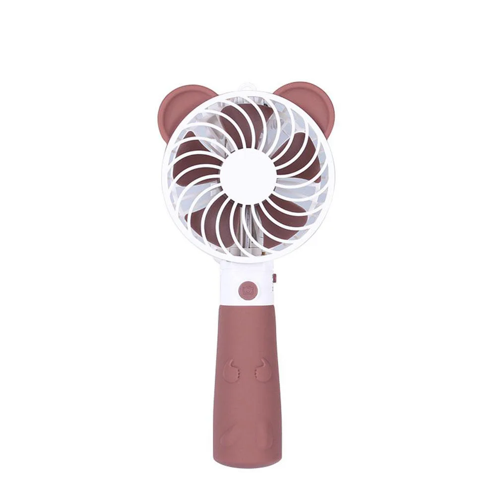 

Brown Mini Usb Handheld Selfie Sticks With Rechargeable Air Cooling Fan Travel Home Student Dormitory Portable Desktop Office
