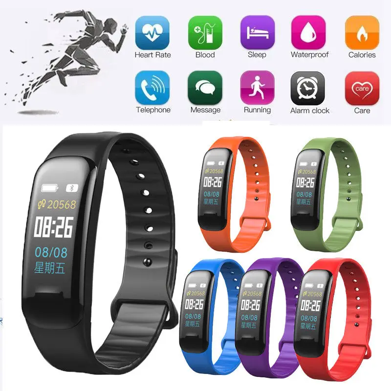 

C1S Bluetooth Smartwatch Bracelet Heart Rate Tracker Fitness Blood Pressure Monitor Waterproof Smart Ring