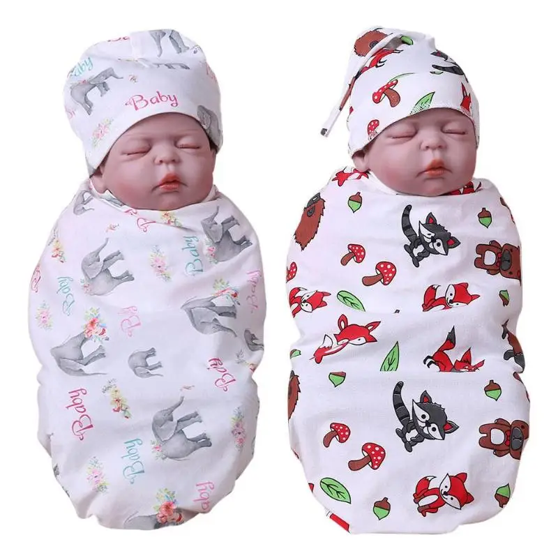 

Wrap Swaddle Blanket Bath Towel Envelope Cartoon Baby Infancy Cotton Sleeping Print Pattern Mat Hat For Newborns Mattress Funny