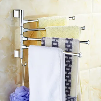 

4 Layers Bathroom Towel Rack Holder Polished Rack Holder Shower Curtain Poles Hardware Accessory Bathroom Hanging Hook Organizer
