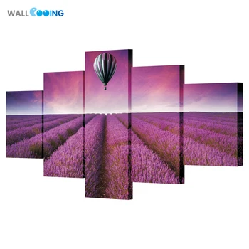 

wall cooing 5 piece canvas Wall art canvas painting home decoration flower garden painting print Graceful lavender wall pictures