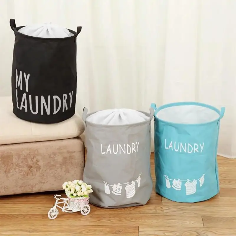 

Waterproof Laundry Hamper Bag Square Folding Stand Canvas Laundry Basket Large Dirty Clothes Kids Toys Bucket Storage Organizer
