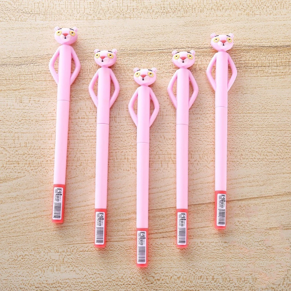 1 ピースかわいいかわいいシリコーン漫画甘いピンクパンサースクールオフィスサプライ文具ゲルペンクリエイティブアニメ Aliexpress