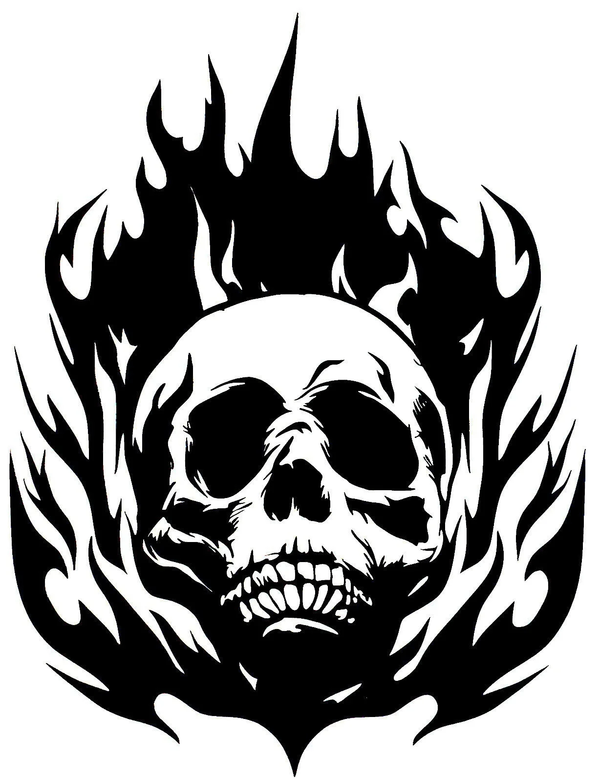 FLAME SKULL window STICKER Removeble Vinyl Decals sticker 15cmin