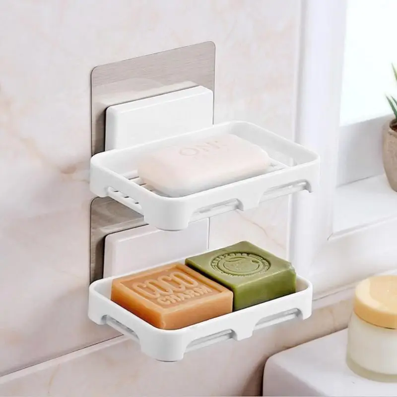 Plastic Bathroom Shower Soap Box Dish Storage Plate Tray Holder Soap