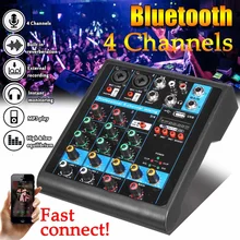 Мини 4 канала USB bluetooth аудио микшер MP3 Live Studio DJ звук микшерный пульт караоке компьютер 48 В фантомное питание для KTV Мини 4 канала USB bluetooth аудио микшер MP3 Live Studio DJ звук микшерный пульт караоке компьютер 48 В фантомное питание для KTV