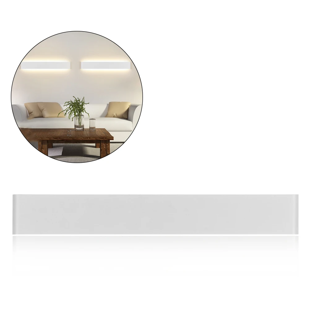 

14W Aluminium Acrylic Bedroom Bedside Lamp Modern LED Light Up Down Wall Lights 2835 White Lamp Indoor