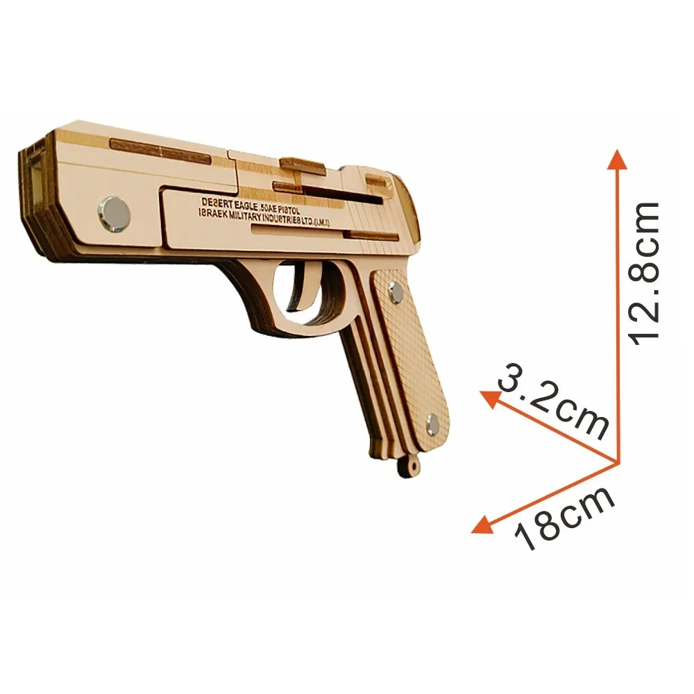 Nulong лазерная резка 3D деревянная головоломка 3D деревянная головоломка набор для сборки по дереву-Deagle пистолет с резиновой лентой с 23 частями