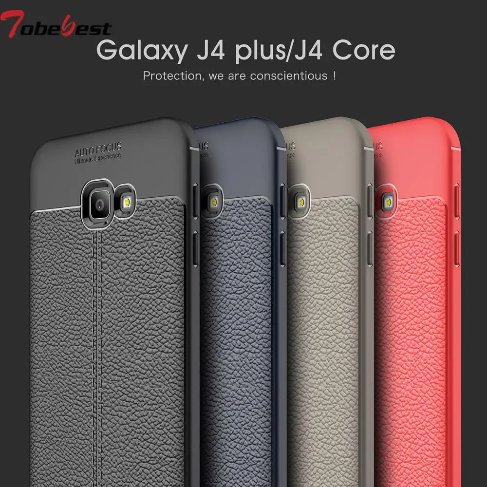 

Case For Samsung J4 Plus 2018 Cover Litchi Pattern Soft TPU Silicone Phone Case For for Samsung J4 J6 Plus J7 J8 2018 Cover