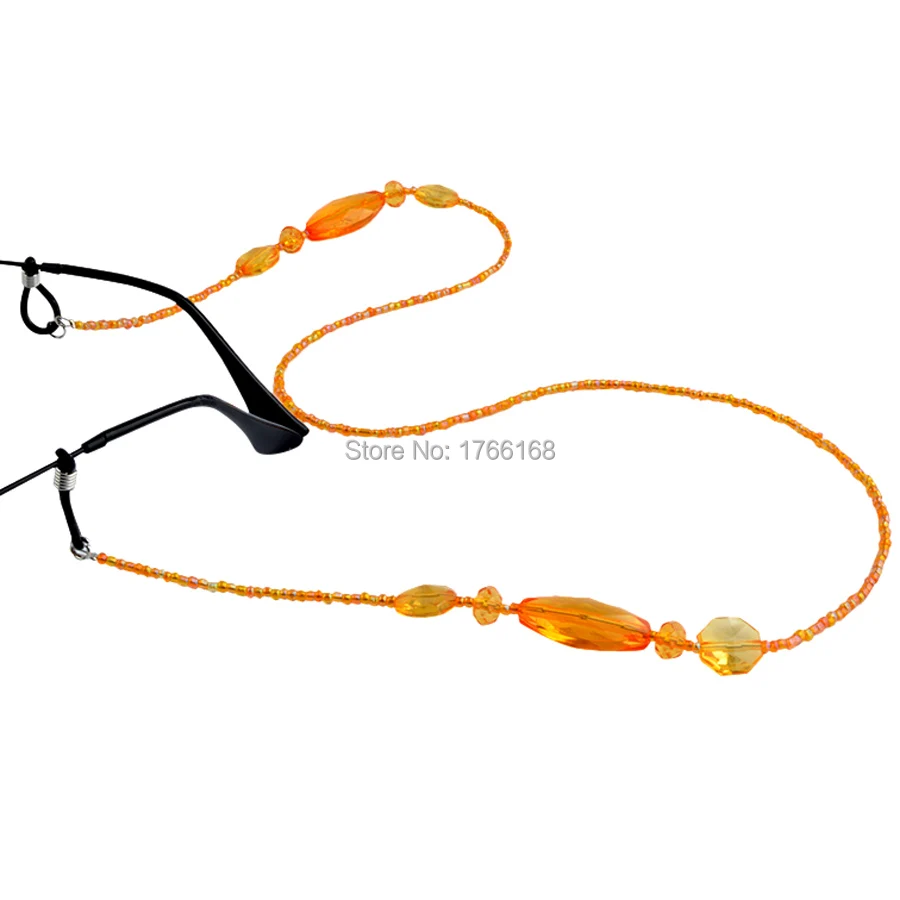 20 шт прозрачные оранжевые, акриловые бусины очки солнцезащитные очки шнурок-цепочка держатель