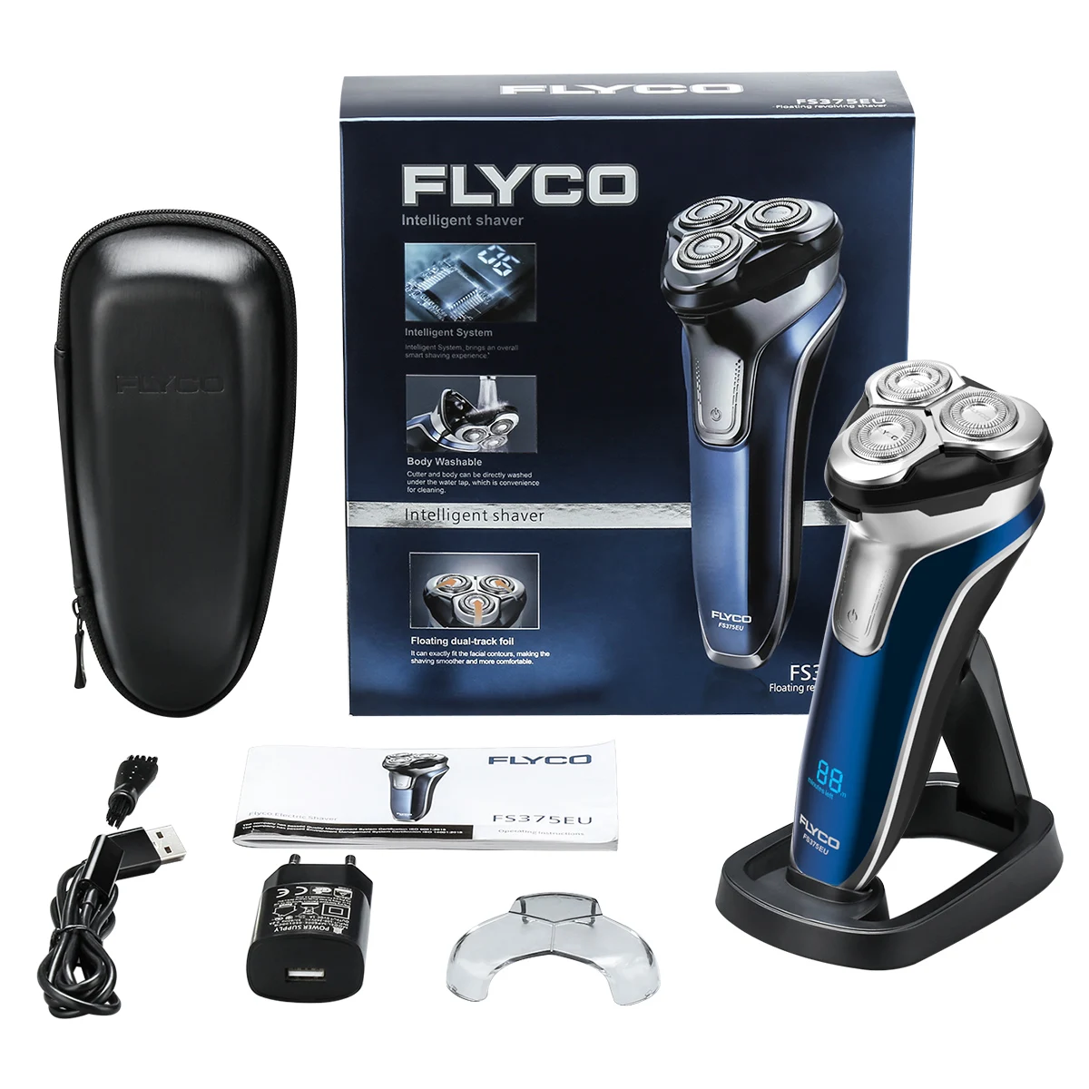 Продажа FLYCO FS375EU Электрическая аккумуляторная бритва влажная сухая роторная бритва для мужчин