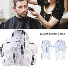 Sketch Haircut Apron Cape Hair Salon Scissors Sketch Pattern Hairdressing Perm Dye Barber Shop Apron Cutting Down Cloth salon home use adult hair cutting cape hairdressing dye salon apron barber gown cosmetic tools