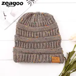Zeagoo Мода 6 цветов лоскутное хвост отверстие Acylic шляпа для женщин Творческий мягкий стрейч трикотажные шерстяная круглая шапочка шапки