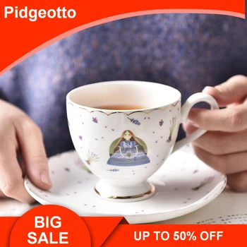 

High Bone China Phnom Penh Coffee Cup And Saucer Simple Original Illustration Coffee Cup Set Home Afternoon Tea Free Shipping