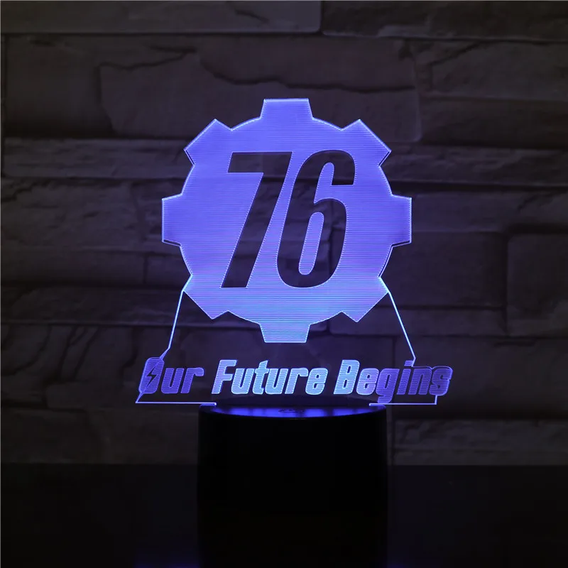 3D светодиодный ночник Fallout 76 наше будущее начинается с USB детский и подарок