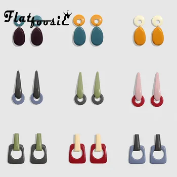 

Flatfoosie New Resin Acrylic Long Drop Earrings For Women Ethnic 2019 Fashion Geometric Wedding Party Jewelry Statement Earring