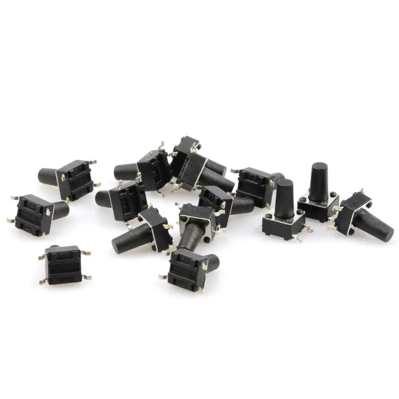LOT50 6x6 мм 12x12 4 штифта 2 высота 3/5/6/7/10/12/15 PCB мгновенный тактильный Такт кнопочный