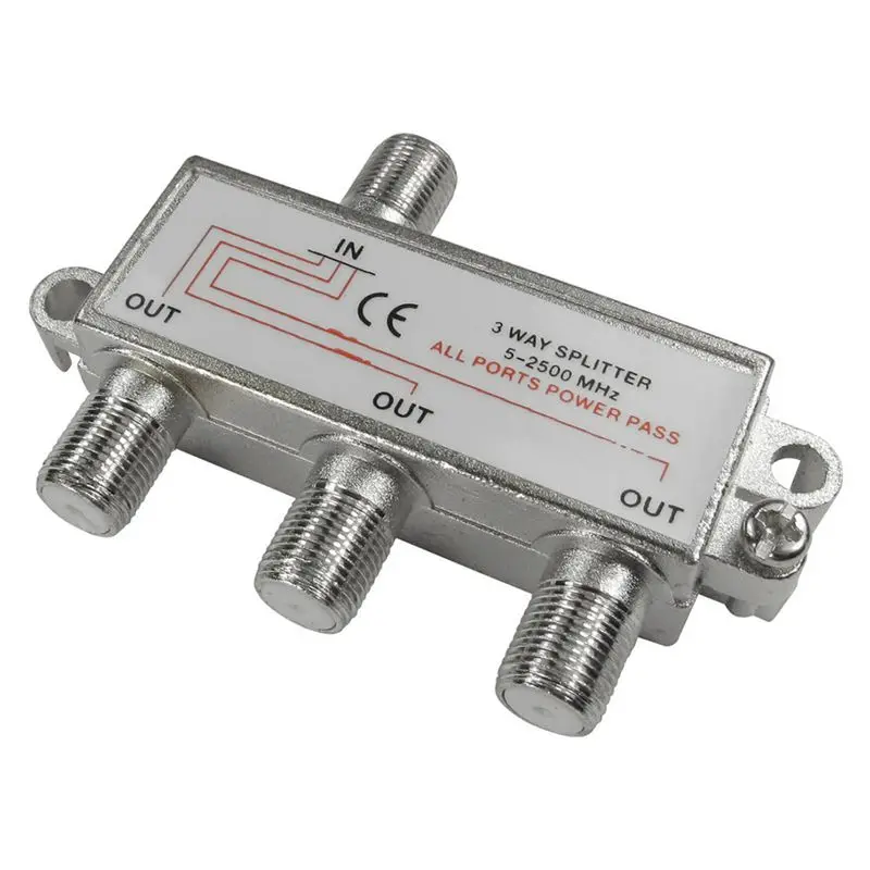 

3 way F plug splitter 1 into 3 out satellite sky signal splitter