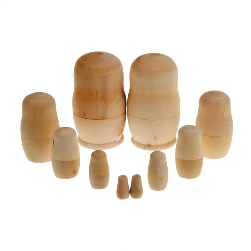 

Blank Nesting Wooden Doll Toys Unpainted DIY Embryos Russian Nesting Toy Matryoshka Dolls 2019 Kids Learning Painting Toys 5pcs