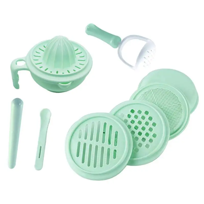 

9pcs/set Baby Food Supplement Grinding Bowl Manual Fruit Puree Grinder