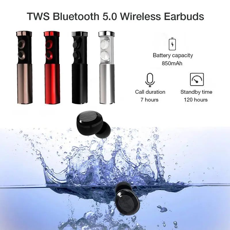 Bluetooth 5 0 Наушники Беспроводные Мини Смарт Бас Сабвуфер водонепроницаемый TWS