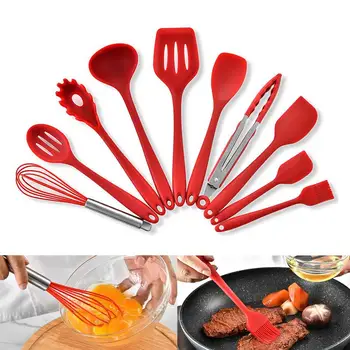 

11pcs Non-Stick Kitchenware Silicone Heat Resistant Kitchen Cooking Utensils Baking Tool Cooking Tool Set Including Storage Tank