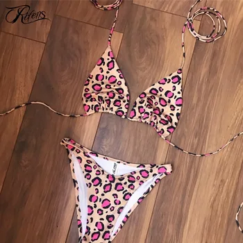

Urifens Biquini Sexy Leopard Thong Swimsuit Low Wais Bikini Set 2019 Mujer Bathing Suit Women Push Up Beach Swimwear LJN03