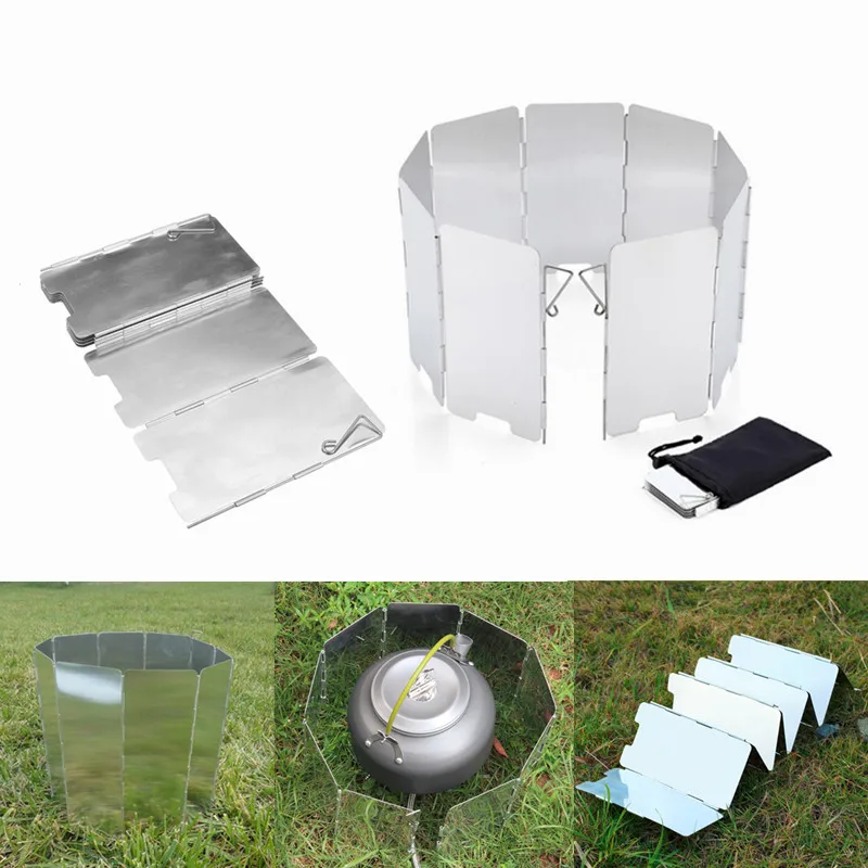 

Hot Outdoor 9 Plates Aluminum Alloy Foldable Camping Gas Stove Wind Shield Ultralight Screen Windshield Windproof Folding Screen