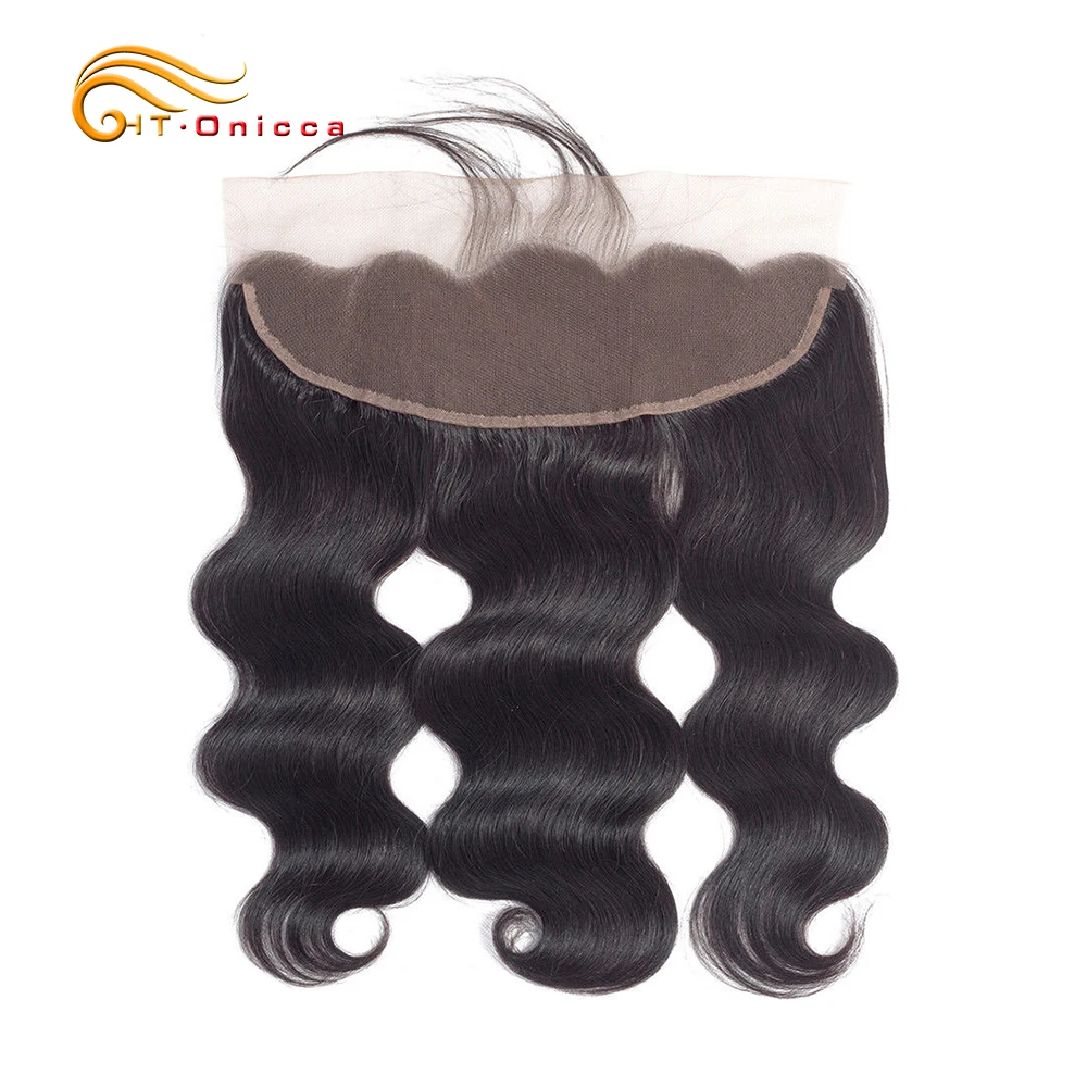 

Onicca Brazilian Hair Body Wave Frontal 13*4 Lace Frontal Closure With Baby Hair Pre Plucked Human Hair Frontal Non-Remy