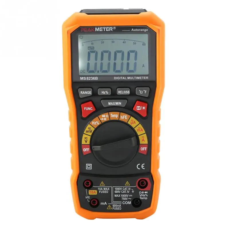 PEAKMETER Current Meter PM8236B Voltage Meter Digital Multimeter