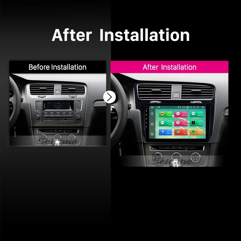 Perfect Seicane 10.1" Android 8.0/8.1 1Din Car DVD Radio GPS Navigation Wifi Multimedia Player For 2013 2014 2015 VW Volkswagen GOLF 7 5