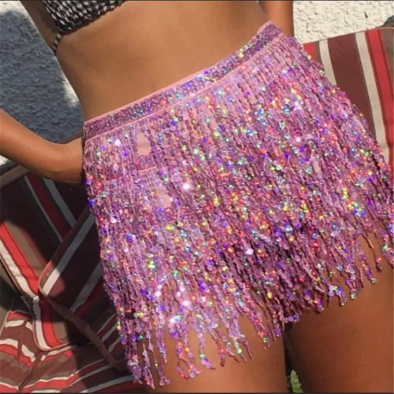 2019 Performance Costume Women Skirt Sexy Block Color Beading Women Skirt Night Party Fashion Tassels Femme Skirt 2019 Performance Costume Women Skirt Sexy Block Color Beading Women Skirt Night Party Fashion Tassels Femme Skirt
