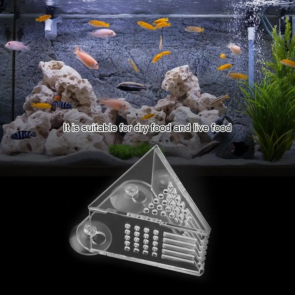 

Safe Durable Acrylic Fish Aquarium Feeder with Suction Cups for Red Worm Brine Shrimp Aquarium Feeding Supplies