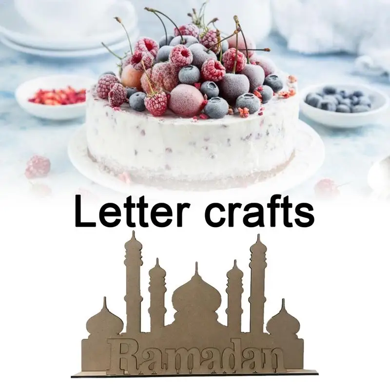 

Muslims Worship Islam Ornaments Letter Crafts Eid Birthday Decorative Supplies Cake Dessert Decoration Holiday Decoration