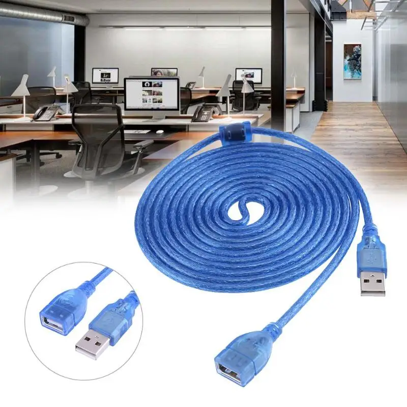 

USB Cable 3 Meters Length USB2.0 Port Extender Cable with Shielding Magnet Ring Cooper Wired for PC Computer Cables