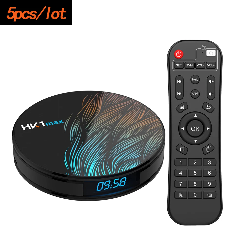 5 шт. в партии Android 9,0 HK1 MAX Smart tv Box 2,4G/5G Wifi RK3328 Четырехъядерный 4K HD мини ТВ-приставка BT 4,0 DDR3 4 ГБ 32 ГБ 64 Гб HK1MAX