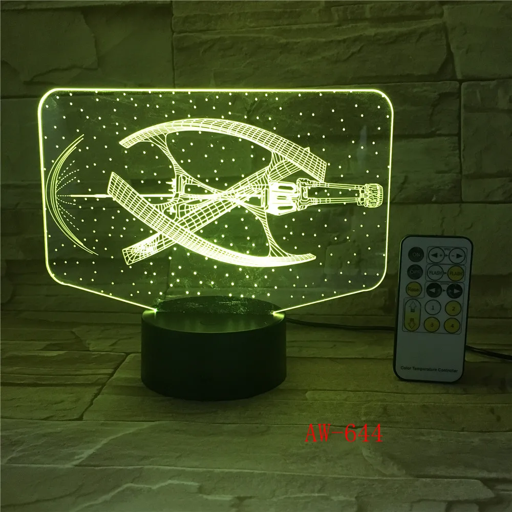 7 красочных сменных настроений светодиодный светильник 3D светодиодный космический корабль земля пространство Настольный светильник ing Спальня прикроватный Декор ночной Светильник подарки AW-644