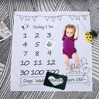 

Newborn Baby Monthly Growth Blanket Photography Props Background Cloth Commemorate Rug blanket Kids Shooting