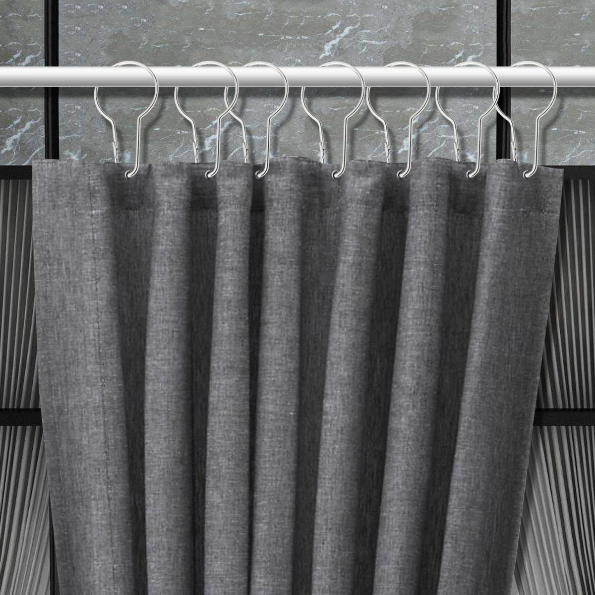 Ganchos para Cortina de ducha, rodillo deslizante a prueba de óxido, anillos de acero inoxidable con Clips, cromo pulido para cortinas de varillas de 12 de ducha| AliExpress