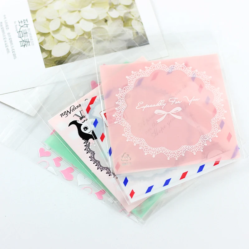 

Self-Stick Bracelets Gift Bags Cute Earring Opp Bag Necklace Hot Sale 10PCS Transparent Packaging 10*12cm Jewelry Package Lovely