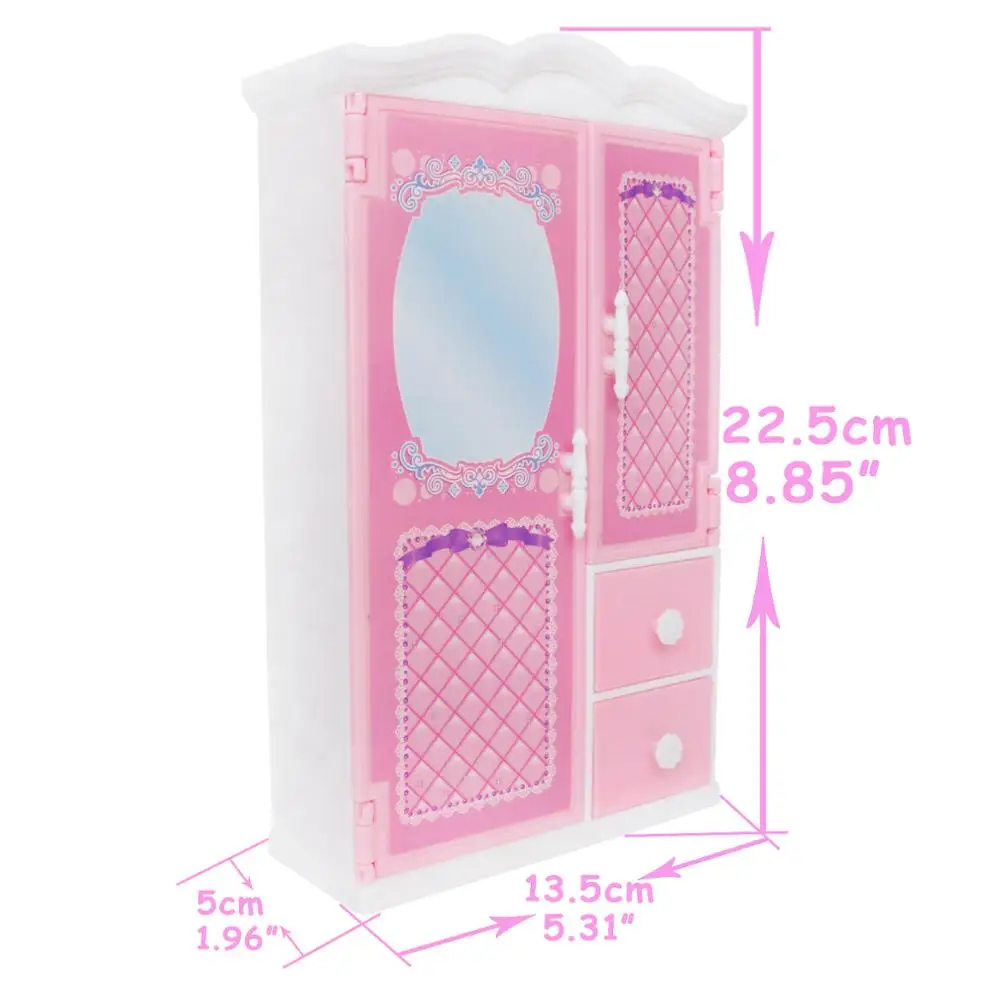 1 шт. пластиковый шкаф мини белый и розовый гостиная спальня кукольного домика мебель аксессуары для одежды шкаф для куклы Барби игрушка