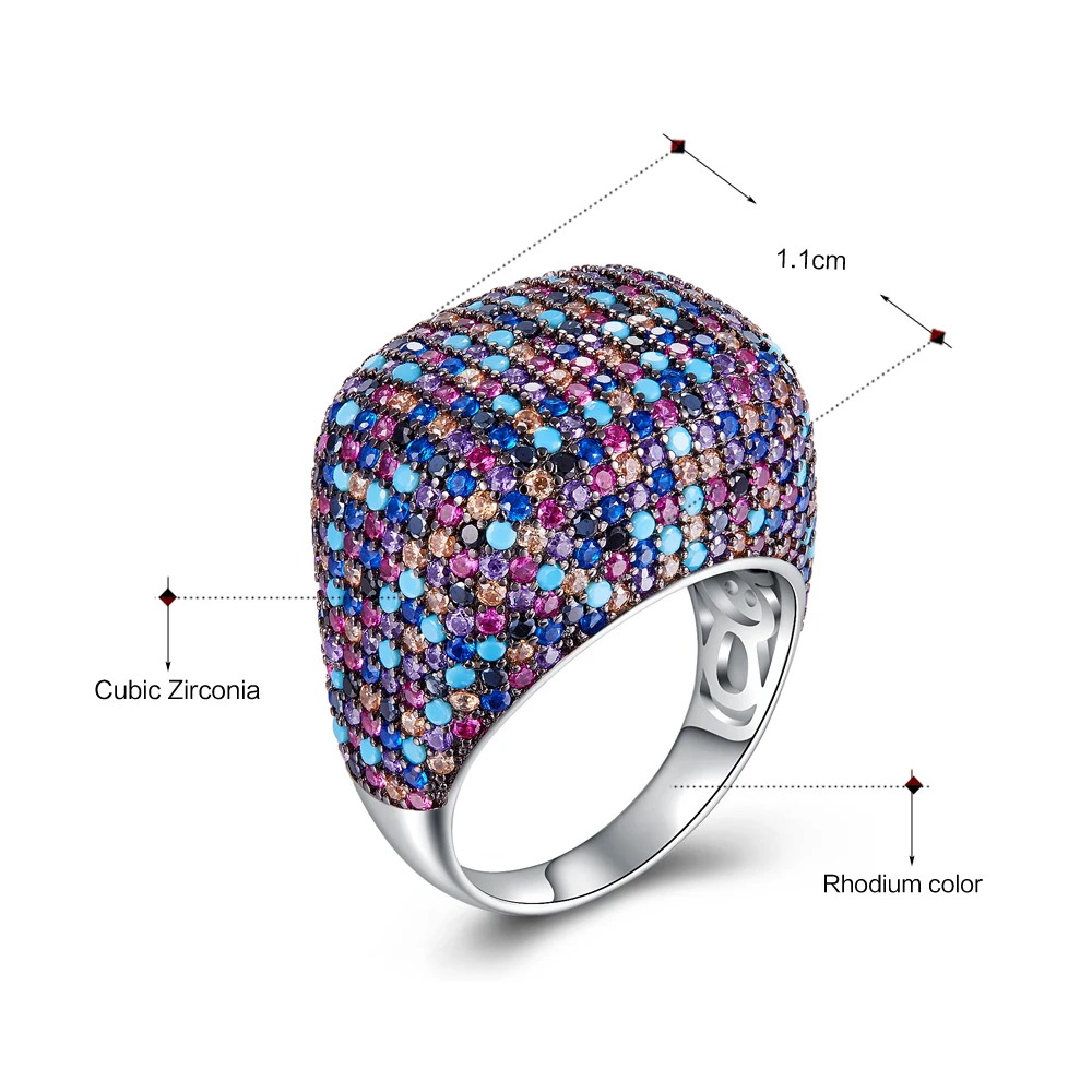 DreamCarnival 1989 Recommend High Square 925 Silver Rings for Women Weddding Anniversary Must Have Luxury Zircon Ring SJ31022RB