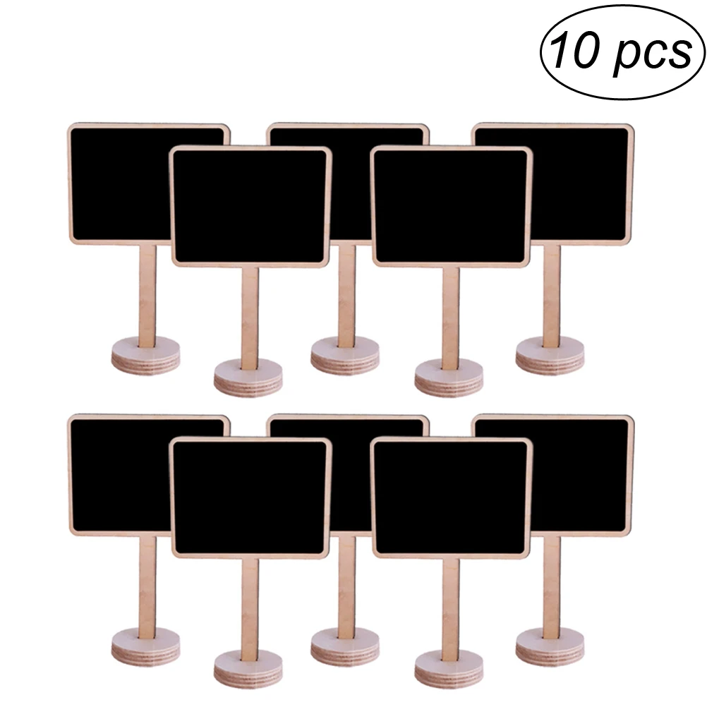 

10PCS Mini Wooden Chalkboard with Stand Blackboard Sign Place Holder for Wedding Decoration