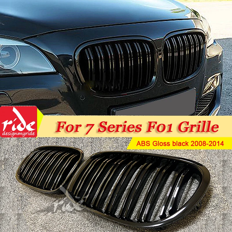 F01grill ABS черный глянец для F01 передняя решетка M-style 7-Series 740i 745i 750i 760i 2-планки